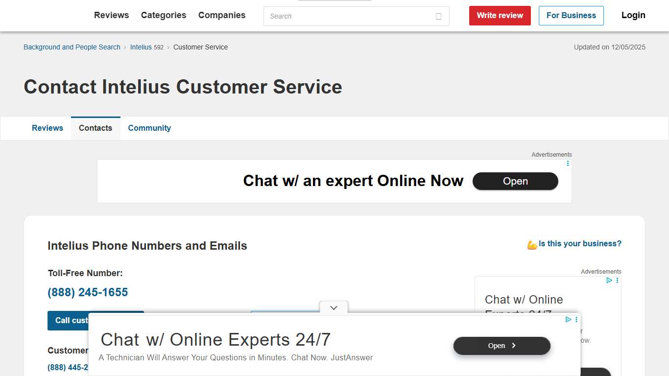 Intelius Customer Service Phone Number (888) 245-1655, Email, Help Center